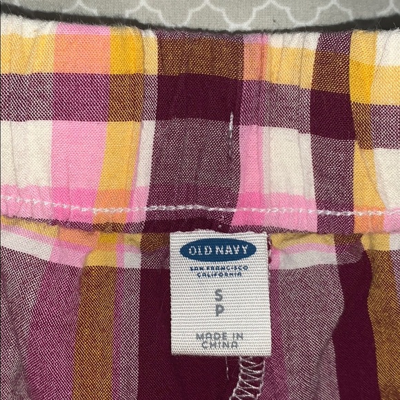 old navy purple and yellow plaid sleep shorts - Picture 3 of 3